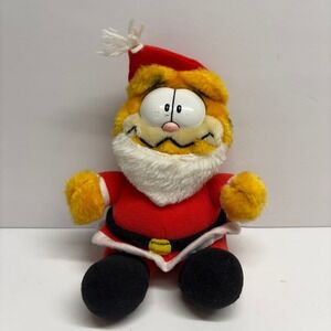 Vintage 1983 Garfield Santa Claus Plush Christmas Stuffed Toy Dakin 8 Inch
